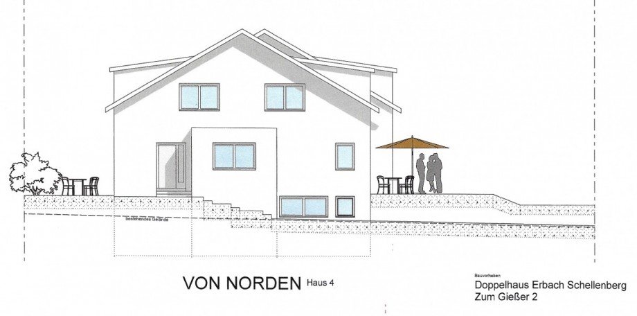 Ansicht Norden Doppelhaush�lfte Erbach