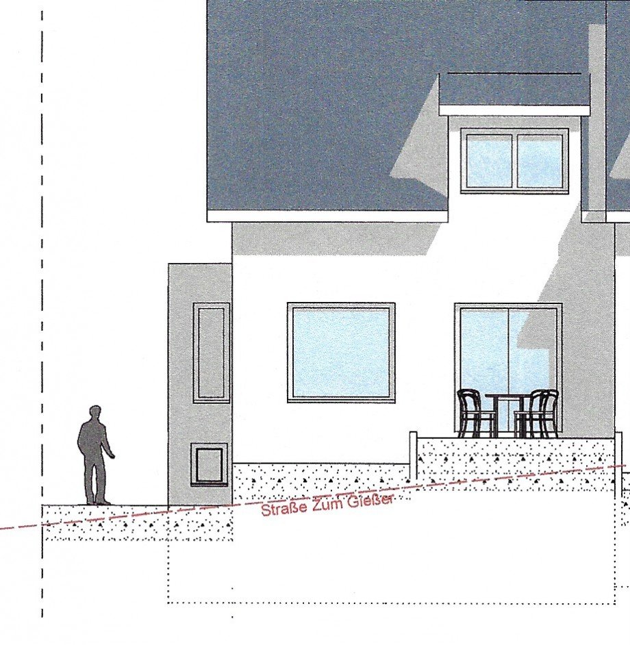 Ansicht Westen Doppelhaush�lfte Erbach